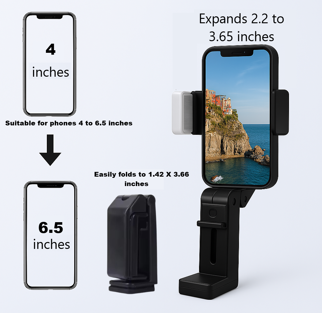 Travel Phone Holder | Portable & Foldable Stand for Airplane, Train, Desk | Compatible with iPhone, Samsung, Google